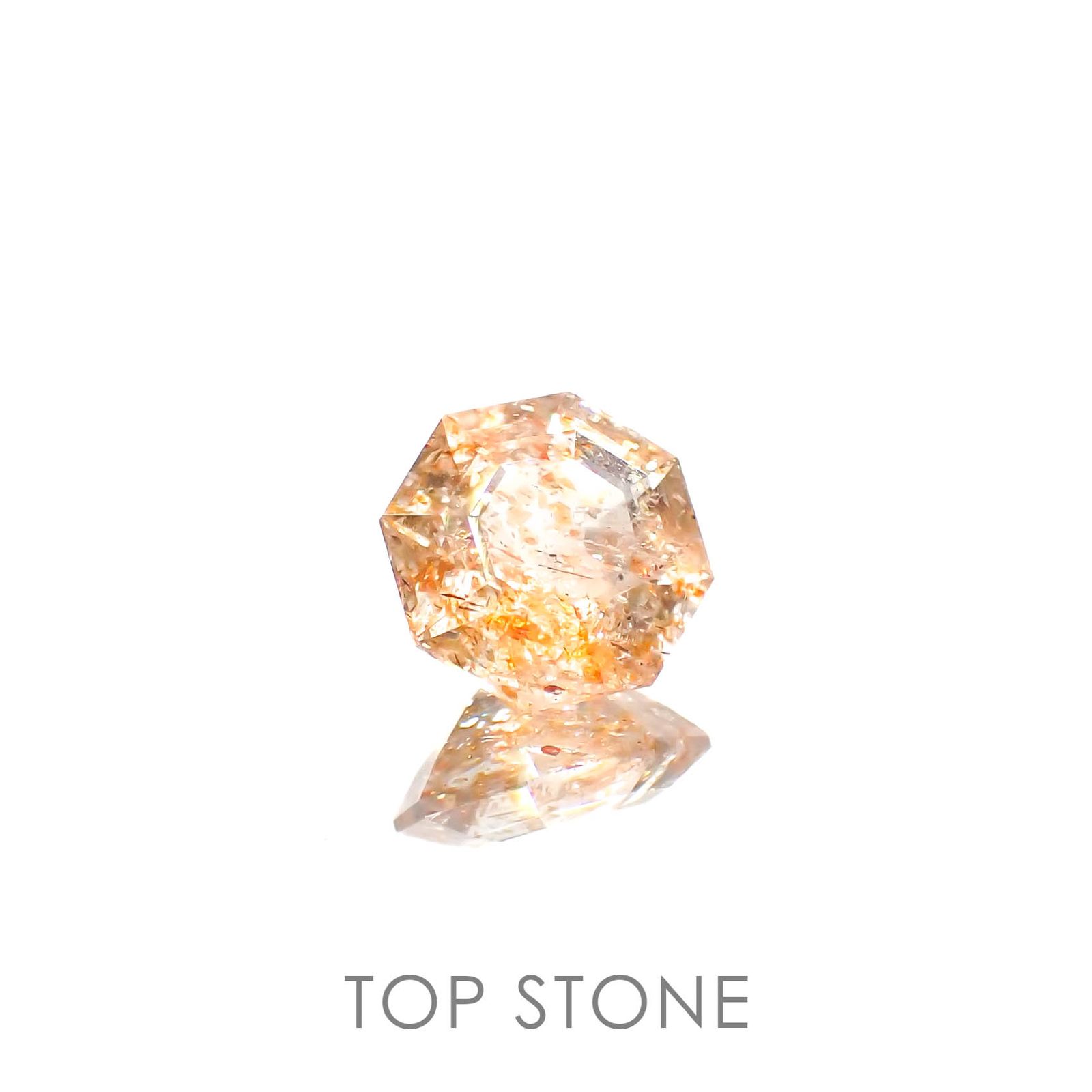 ◇オクタゴンカット◇イリュージョンサンストーン タンザニア産 0.88ct[230320950]6.5x6.4mm前後