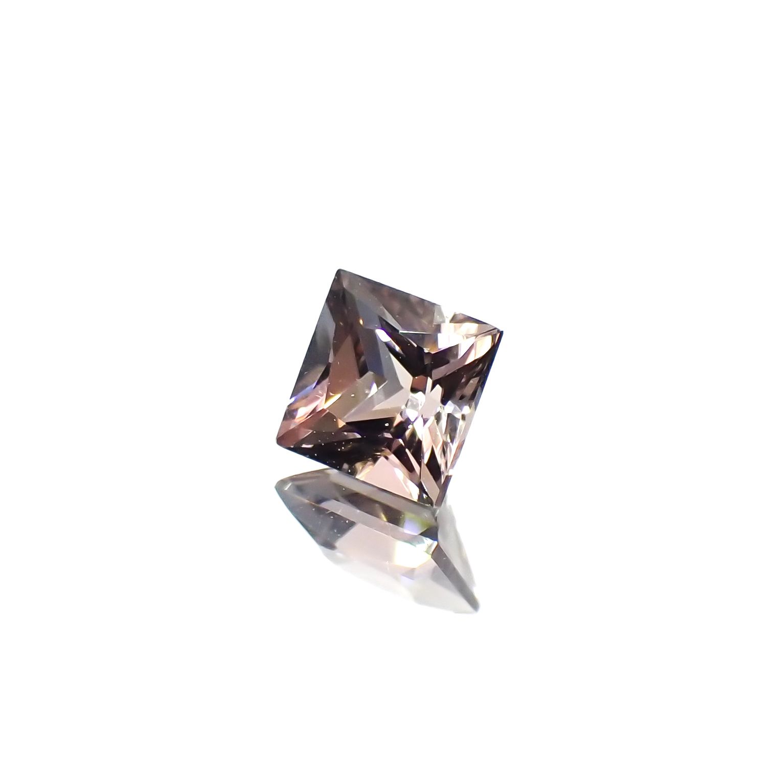 ◇プリンセスカット◇バイカラートルマリン(宝石名トルマリン)ブラジル産 0.65ct 識別済[231225192]4.8x4.8mm前後