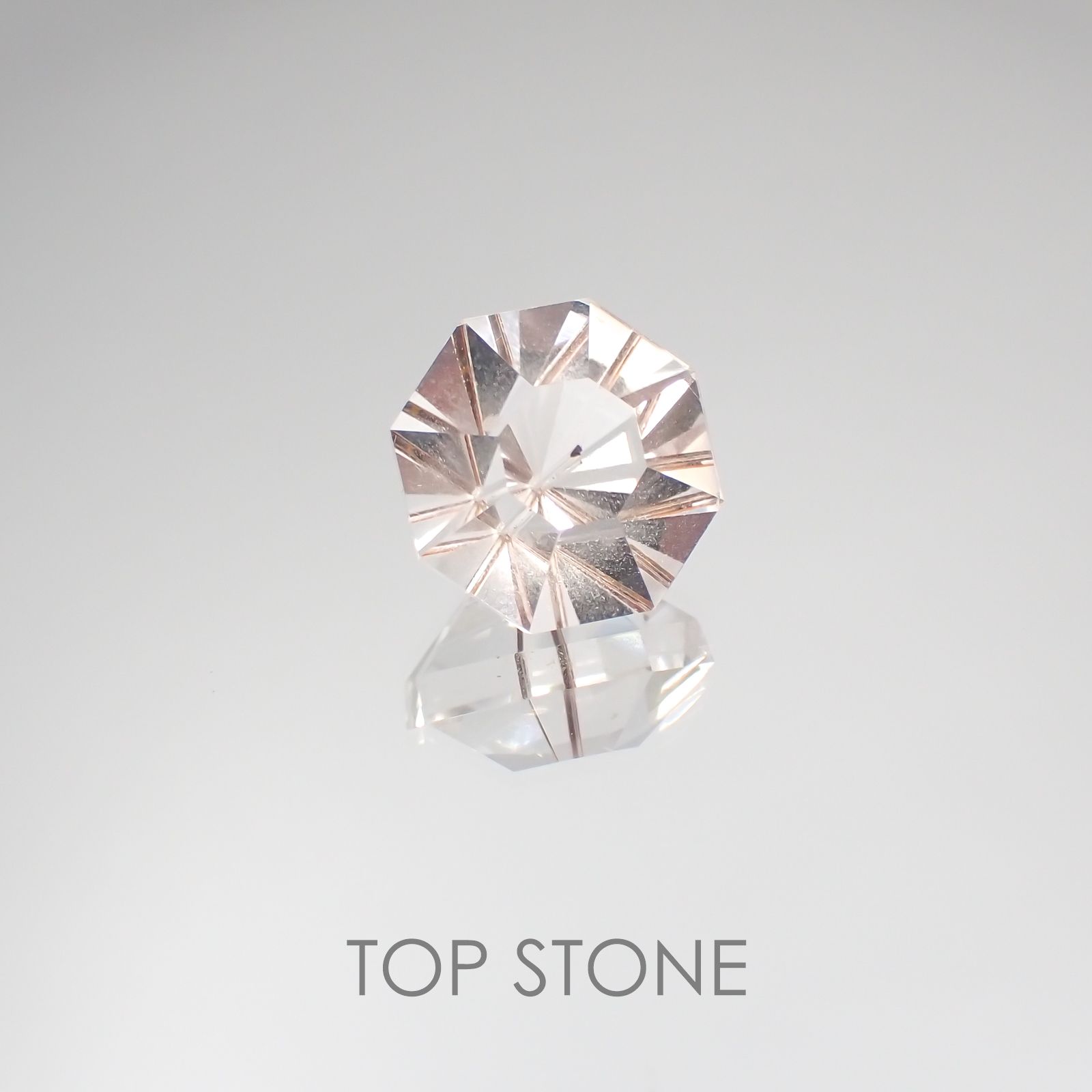 ◇オクタゴンカット◇トルマリンインクォーツ ブラジル産 ルース 11.38ct[210410533]13.4×13.3mm前後
