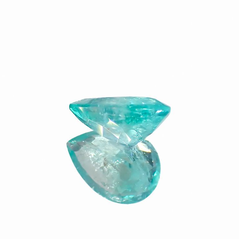 パライバトルマリン(宝石名トルマリン/別名パライバ・トルマリン)ブラジル・キントス鉱山産 0.850ct ソ付(宝貴協)[221018742]7.6x5.5mm前後