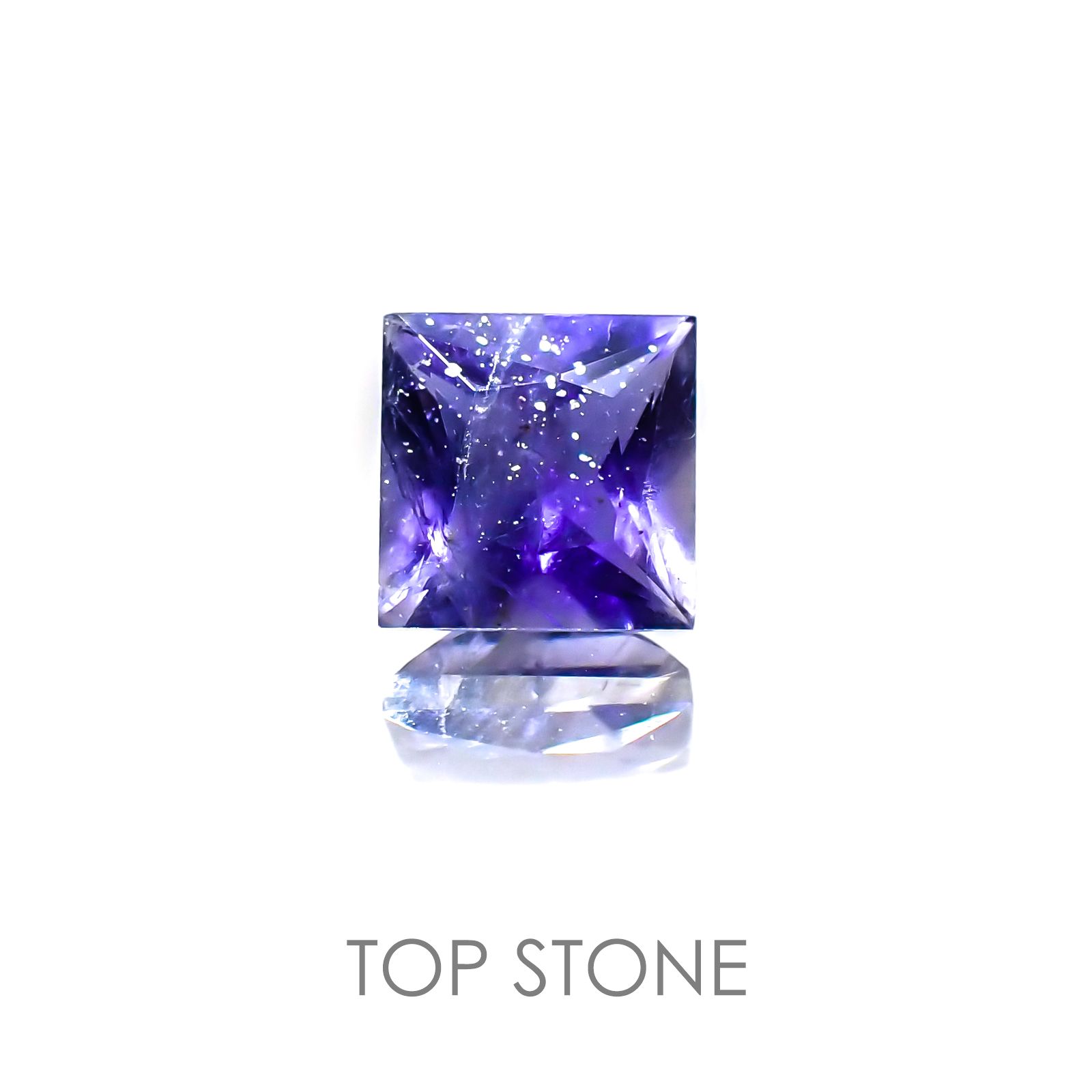 ◇プリンセスカット◇アイオライトサンストーン インド・ブラジル産 ルース 1.04ct[20118174]6×6mm前後