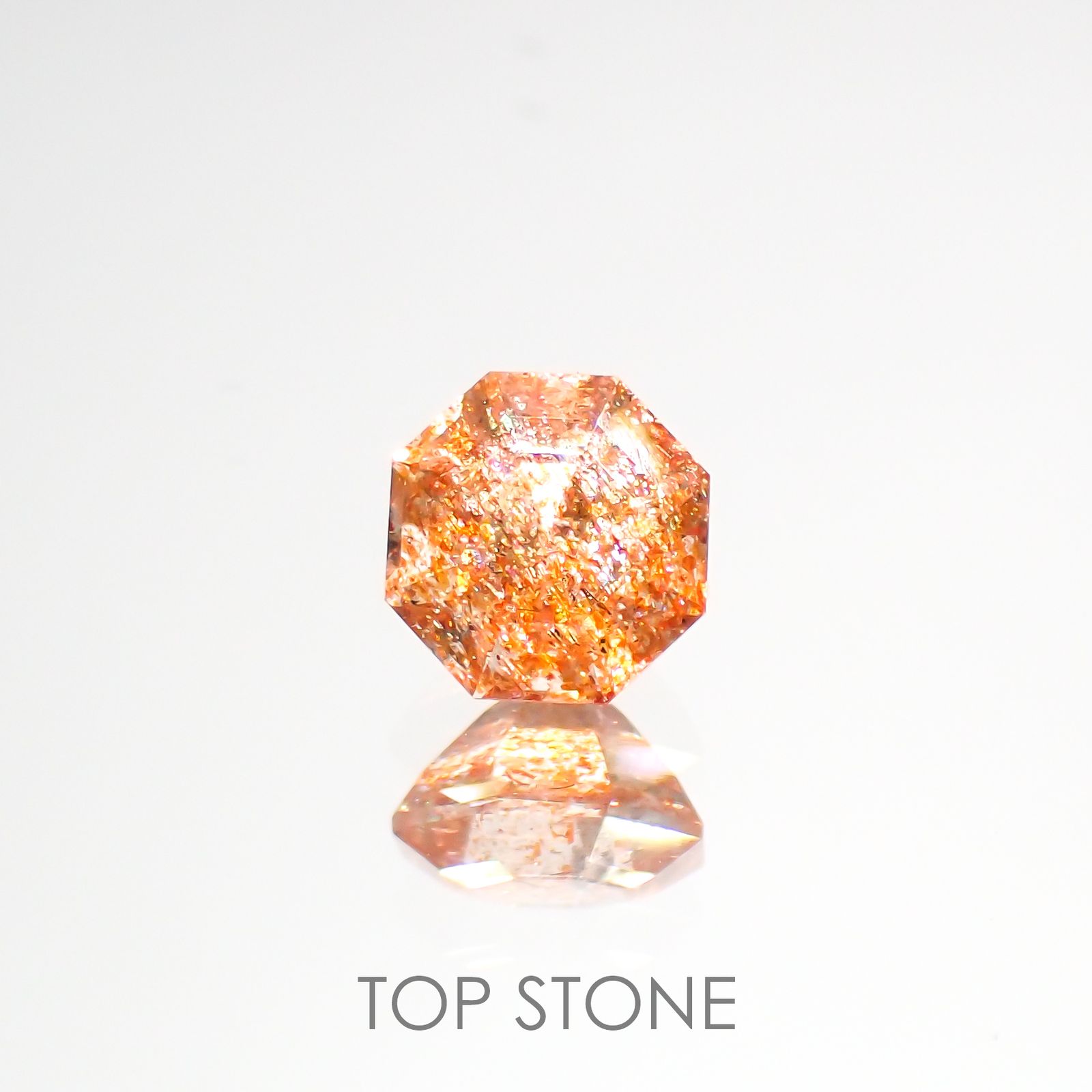 ◇オクタゴンカット◇イリュージョンサンストーン インド産 0.55ct[220115496]5.1x4.9mm前後