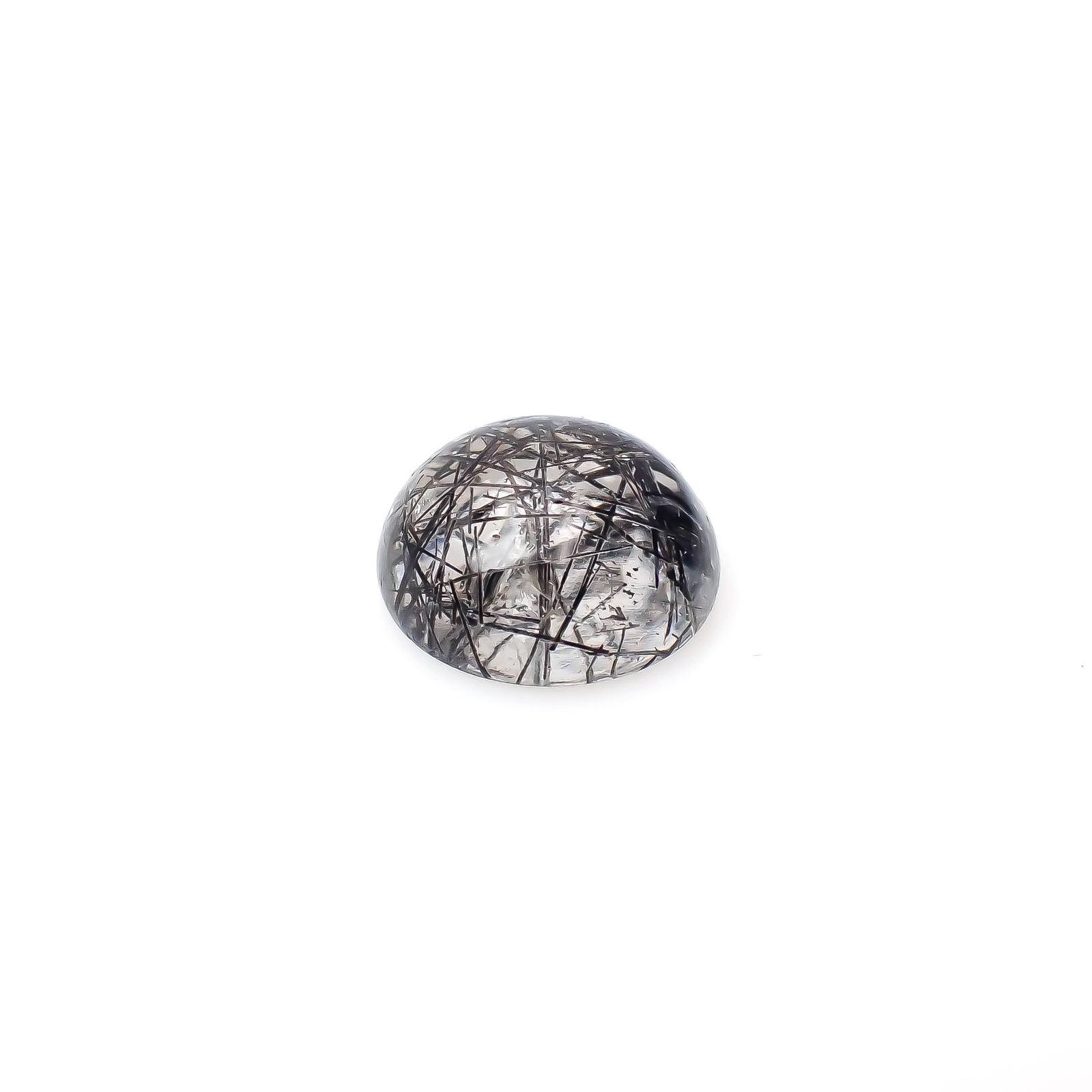 ブラックトルマリンインクォーツ ブラジル産 11.54ct[240427060]14.9x14.9mm前後