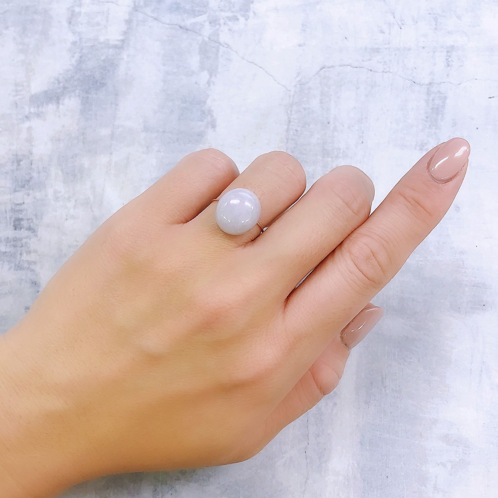 ラベンダー翡翠 ビルマ産 9.07ct [221219381]13.8x11.9mm前後