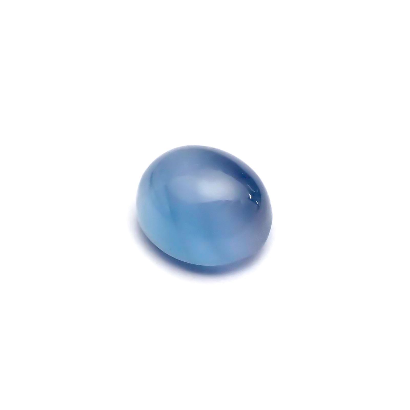 アパタイトキャッツアイ(宝石名ブルー・アパタイト・キャッツアイ)マダガスカル産 1.435ct ソ付(彩珠)[230823099]7x6.2mm前後