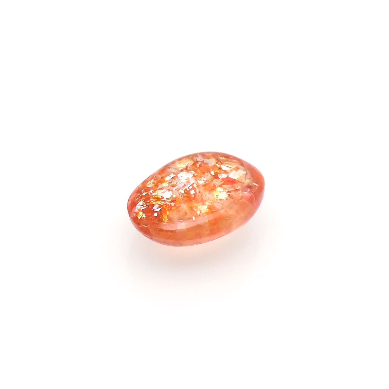 イリュージョンサンストーン(宝石名フェルドスパー) タンザニア産 識別済 2.18ct / 9.9x7.8mm前後 [211013337]