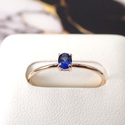 リング空枠：石留め▶サファイア（お客様製作例）