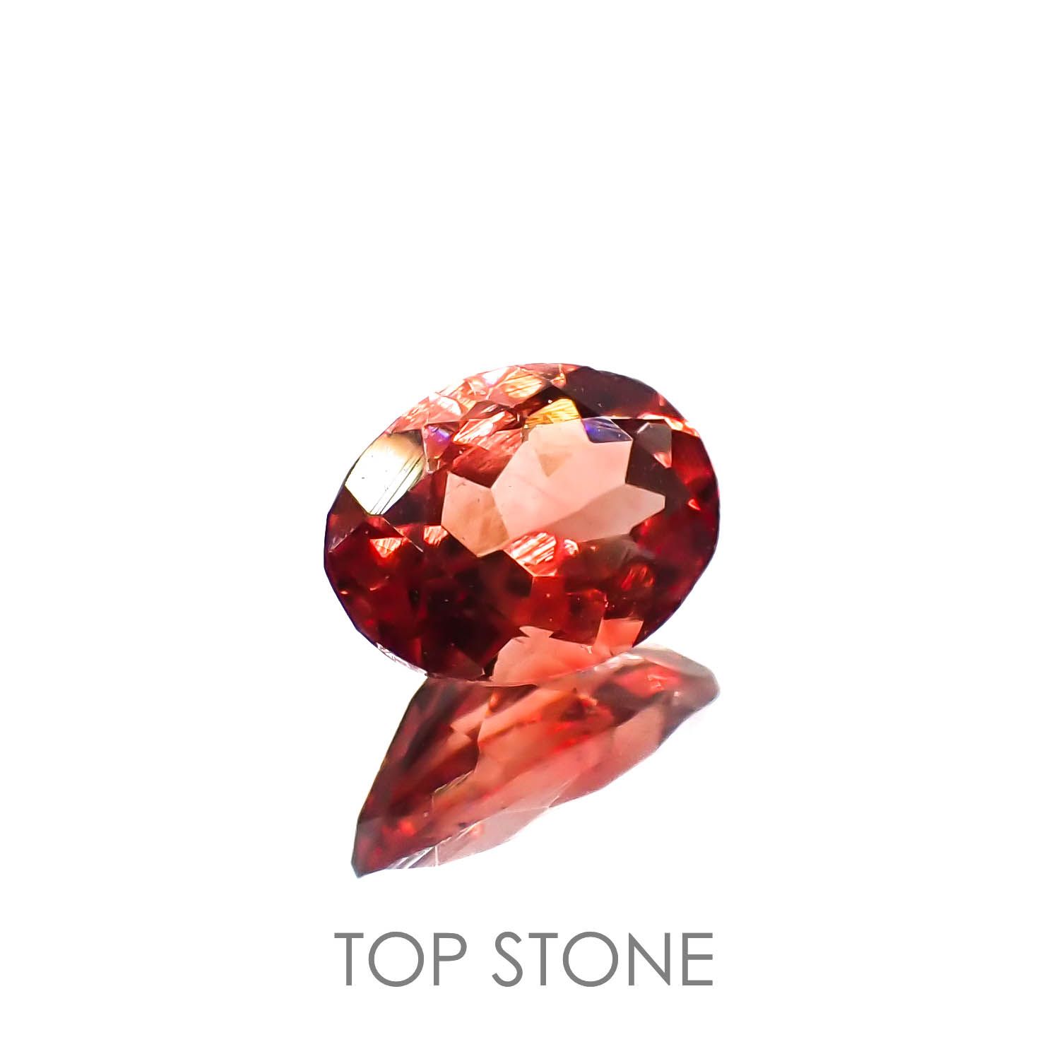 レッドラブラドライト(宝石名ラブラドライト)エチオピア産 0.62ct 識別済[221219572]7x4.9mm前後