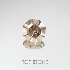◇オクタゴンカット◇ガーネットインスモーキークォーツ ブラジル産 11.28ct[210410528]13.9×14.1mm前後