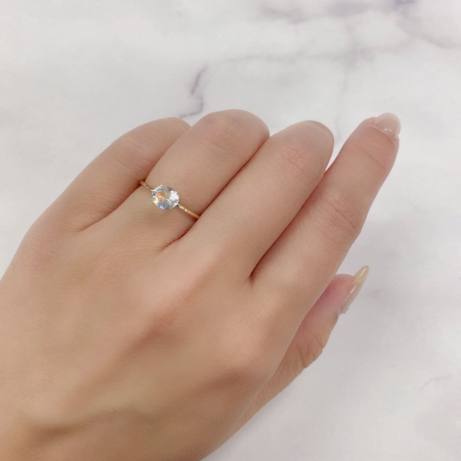 レインボームーンストーン(宝石名ラブラドライト)マダガスカル産 0.53ct 識別済[211113747]6.1x5mm前後