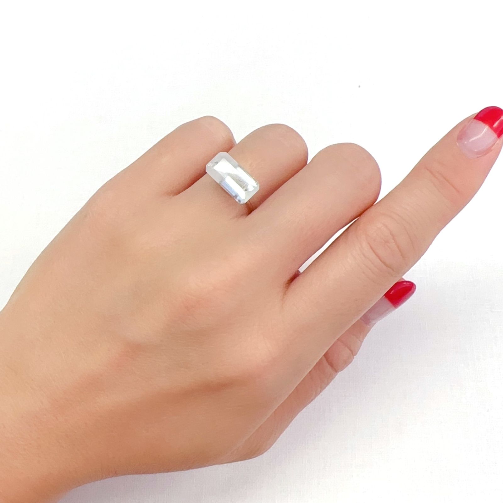 バイカラーベリル（アクアマリンモルガナイト） ブラジル産 3.37ct[231023646]13.2x6.9mm前後