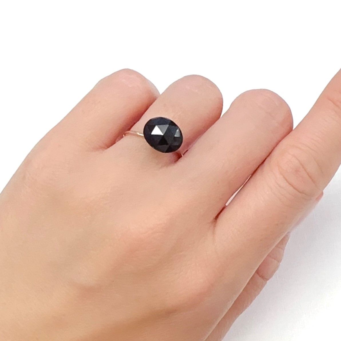 ◇カスタムローズカット◇モリオン チベット産 3.51ct[240427375]10.9x8.6mm前後