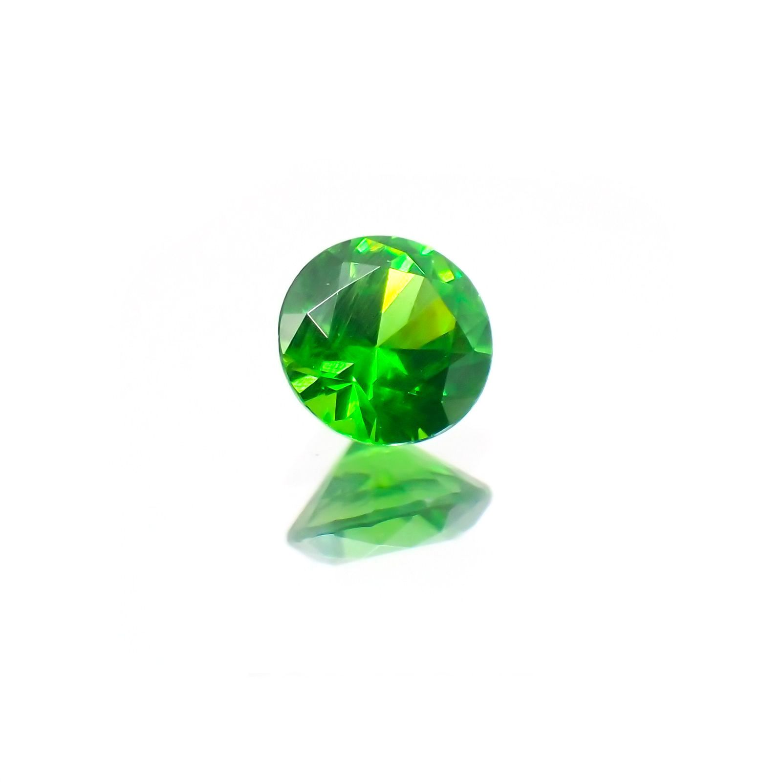 デマントイドガーネット(宝石名デマントイド・ガーネット)  ロシア産 0.144ct ソ付(彩珠)[210410507]3.1×3.1mm前後