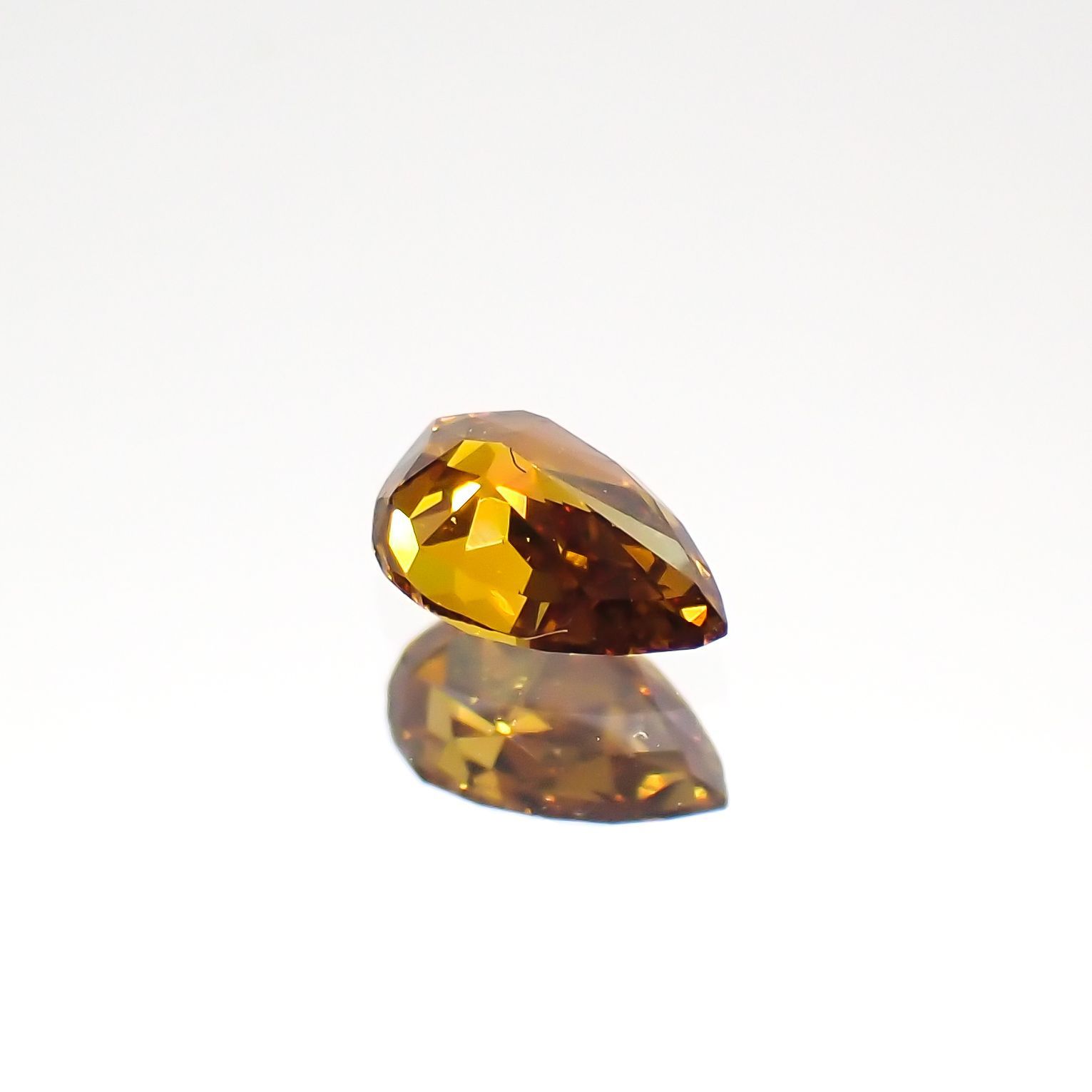 オレンジダイヤモンド SI-1 / FANCY DEEP YELLOW ORANGE(宝石名ダイアモンド) 0.180ct ソ付(CGL)[220115147]4.37x2.87mm前後