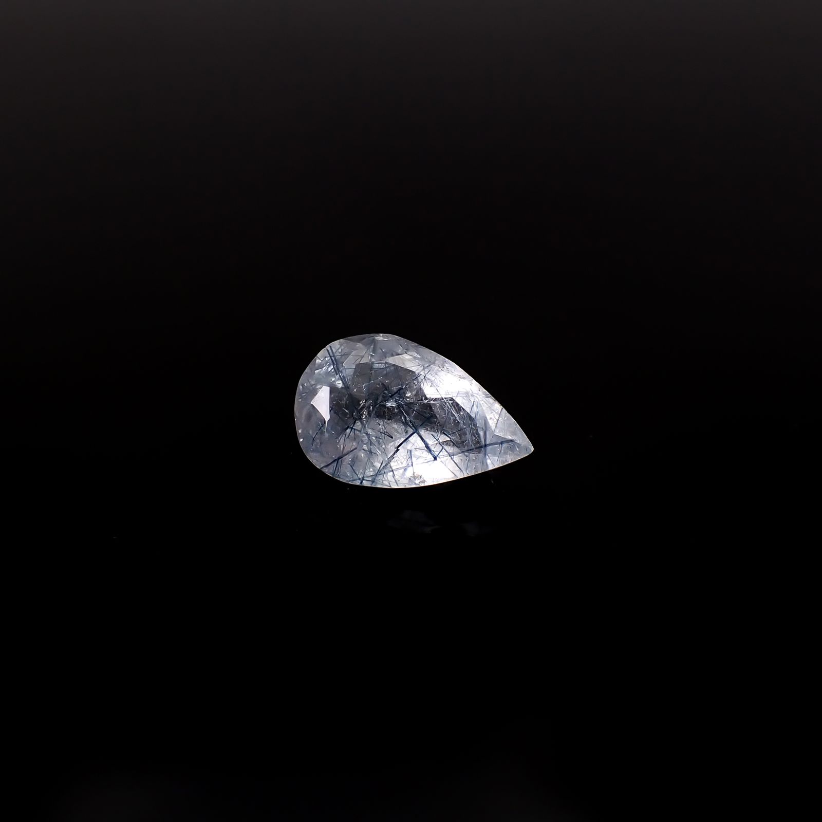 インディゴライトインクォーツ ブラジル産 3.35ct / 13.4x8.6mm前後 [260331834]