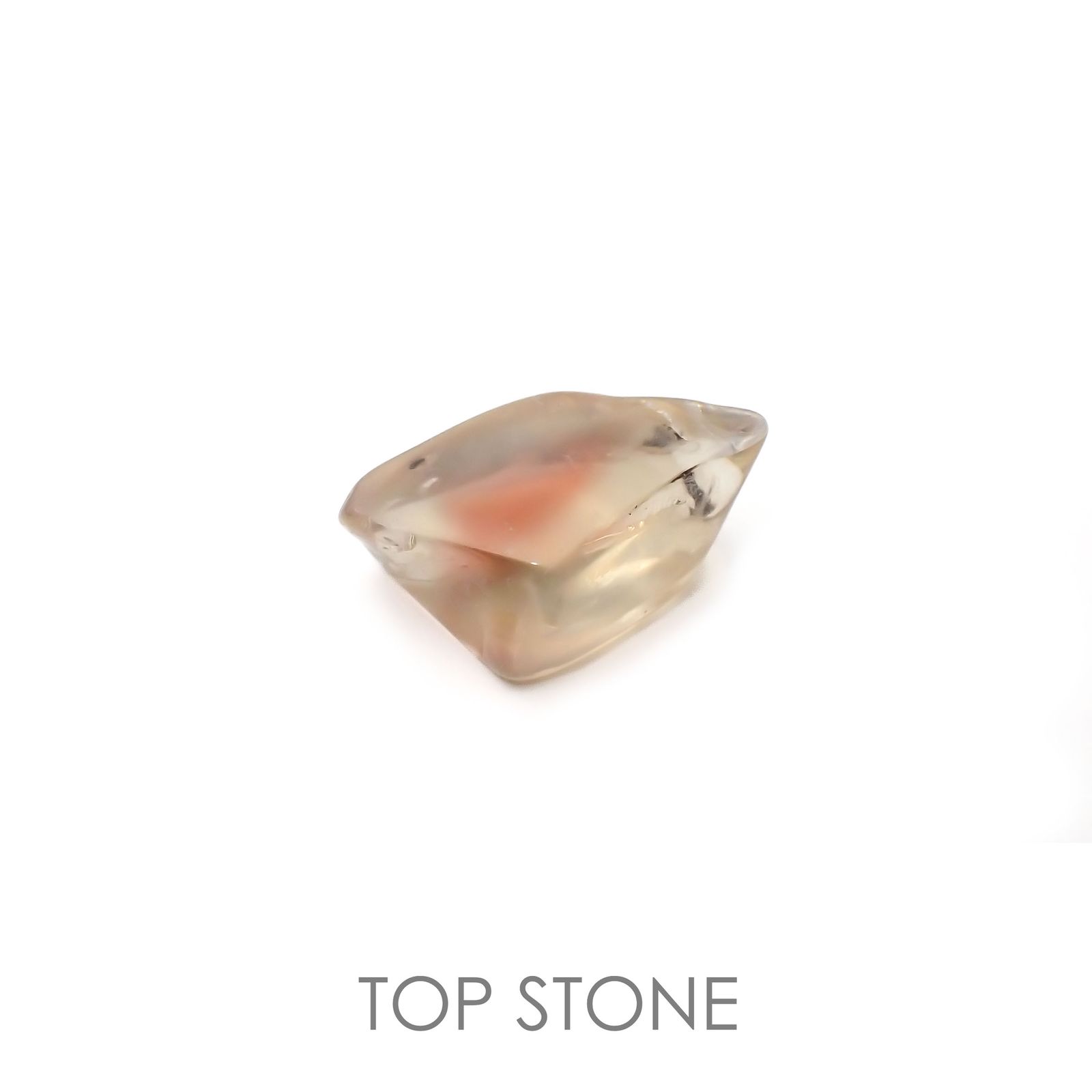 オレゴンサンストーン 原石スライス磨き アメリカ・オレゴン州産 5.88ct[220918002]15.9x8.5mm前後