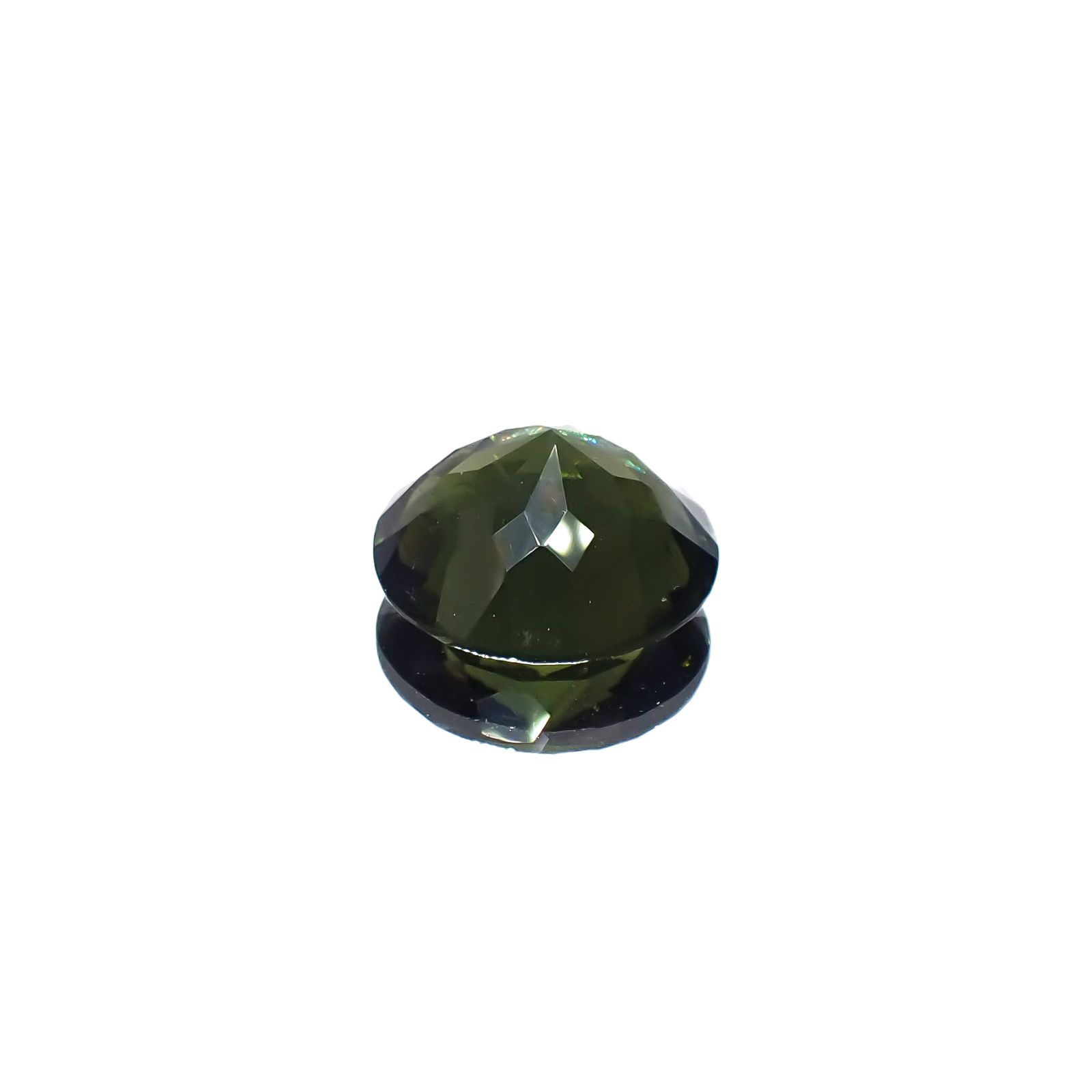 モルダバイト(宝石名モルダバイト)発見地：旧チェコスロバキア 5.60ct 識別済[231224828]12.9x12.9mm前後