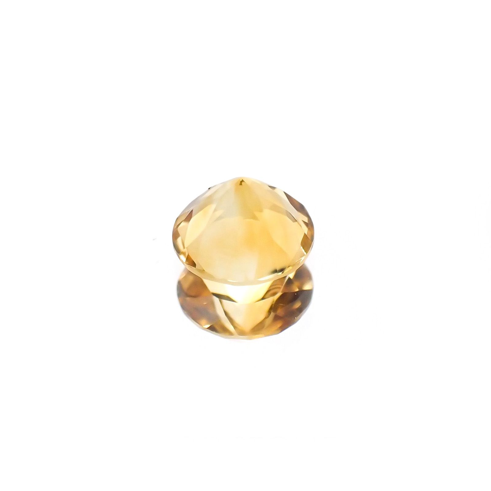 <ランダムセレクト1個販売> シトリンSA(宝石名シトリン) ラウンドカット ブラジル産 識別済 0.40ct前後 / 5x5mm前後 [20107179]