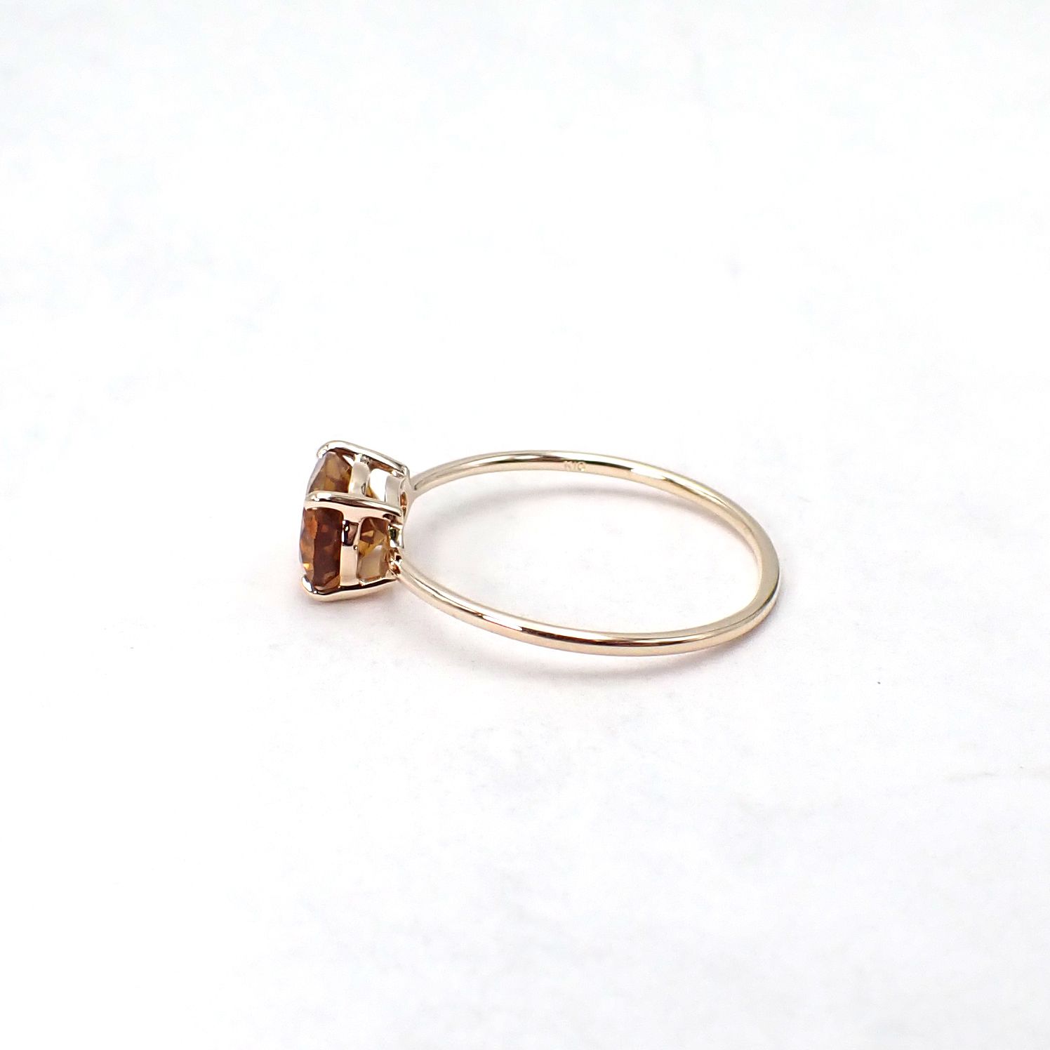 リング空枠：石留め▶マデイラシトリン（お客様製作例）