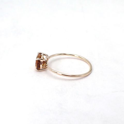 リング空枠：石留め▶マデイラシトリン（お客様製作例）