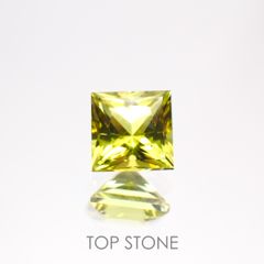◇プリンセスカット◇カナリートルマリン(宝石名イエロー・トルマリン) モザンビーク産 0.678ct ソ付(彩珠)[20116710]5.1×5.1mm前後