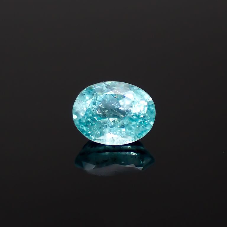 パライバトルマリン(宝石名トルマリン/別名パライバ・トルマリン)ブラジル・キントス鉱山産 0.362ct ソ付(宝貴協)[221018741]4.9x3.9mm前後