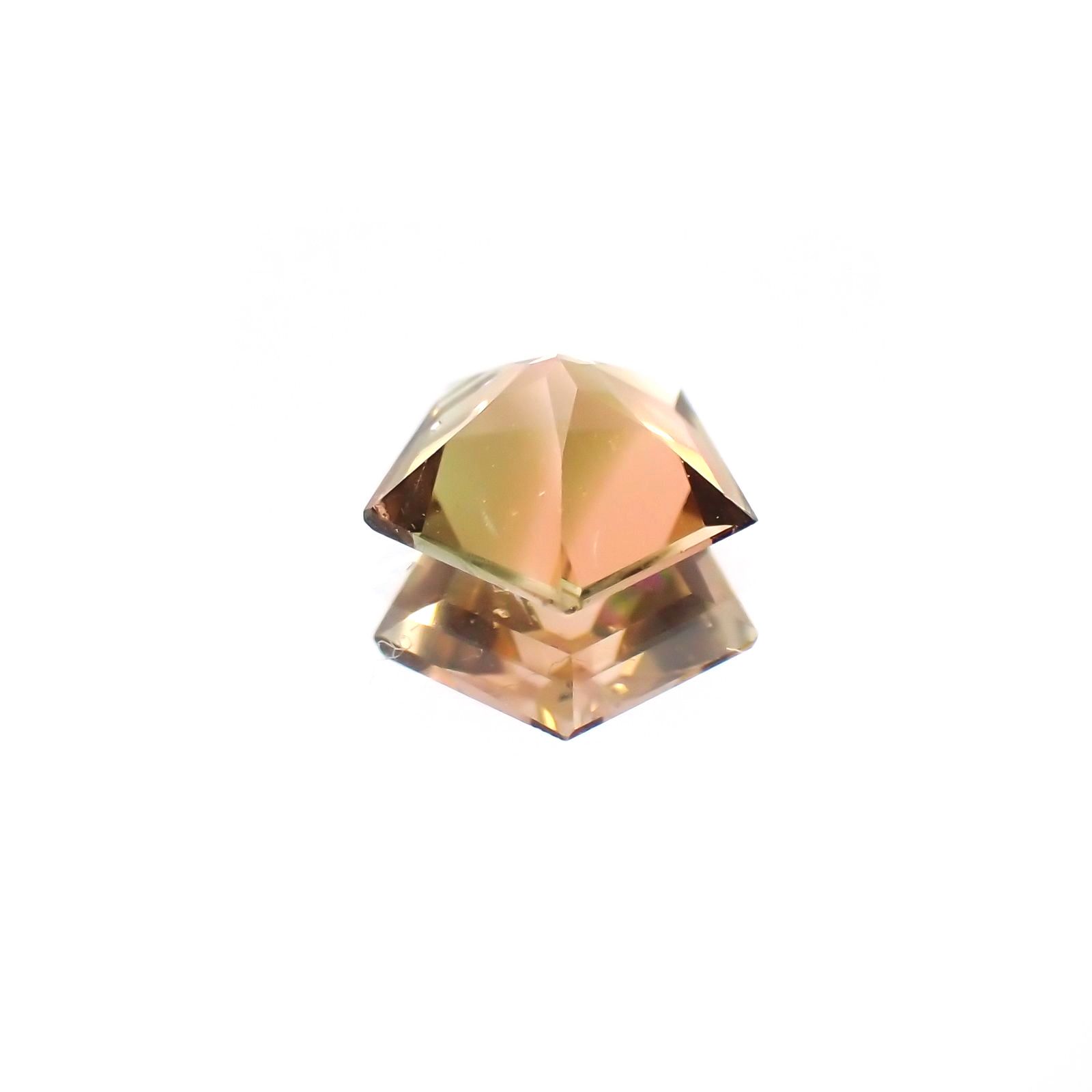 ◇ペンタゴンカット◇バイカラートルマリンSA(宝石名トルマリン) ブラジル/アフリカ産 0.36ct 識別済[21029145]5.2×5.2mm前後