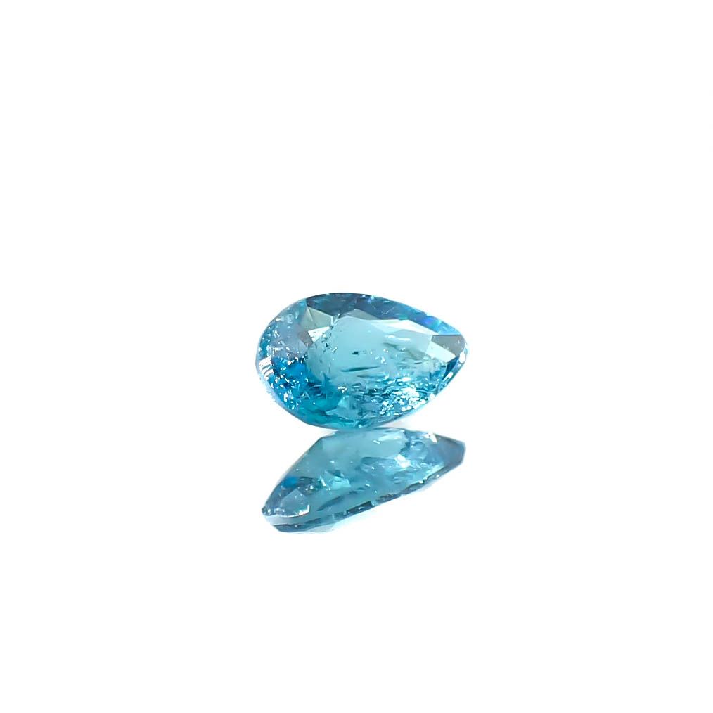パライバトルマリン(宝石名トルマリン/別名パライバ・トルマリン)ブラジル・パライバ州バターリャ鉱山産 0.118ct ソ付(GGS)[250931069]4.1x2.8mm前後