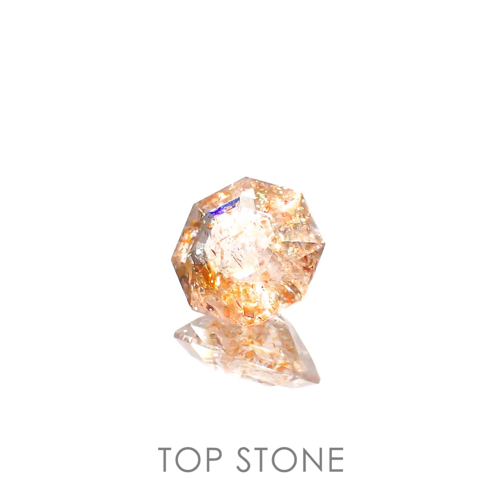 ◇オクタゴンカット◇イリュージョンサンストーン タンザニア産 0.88ct[230320950]6.5x6.4mm前後