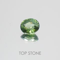 グリーンジルコン(宝石名ジルコン) スリランカ・カンボジア産 1.39ct 識別済[21038612]7.1×5.9mm前後