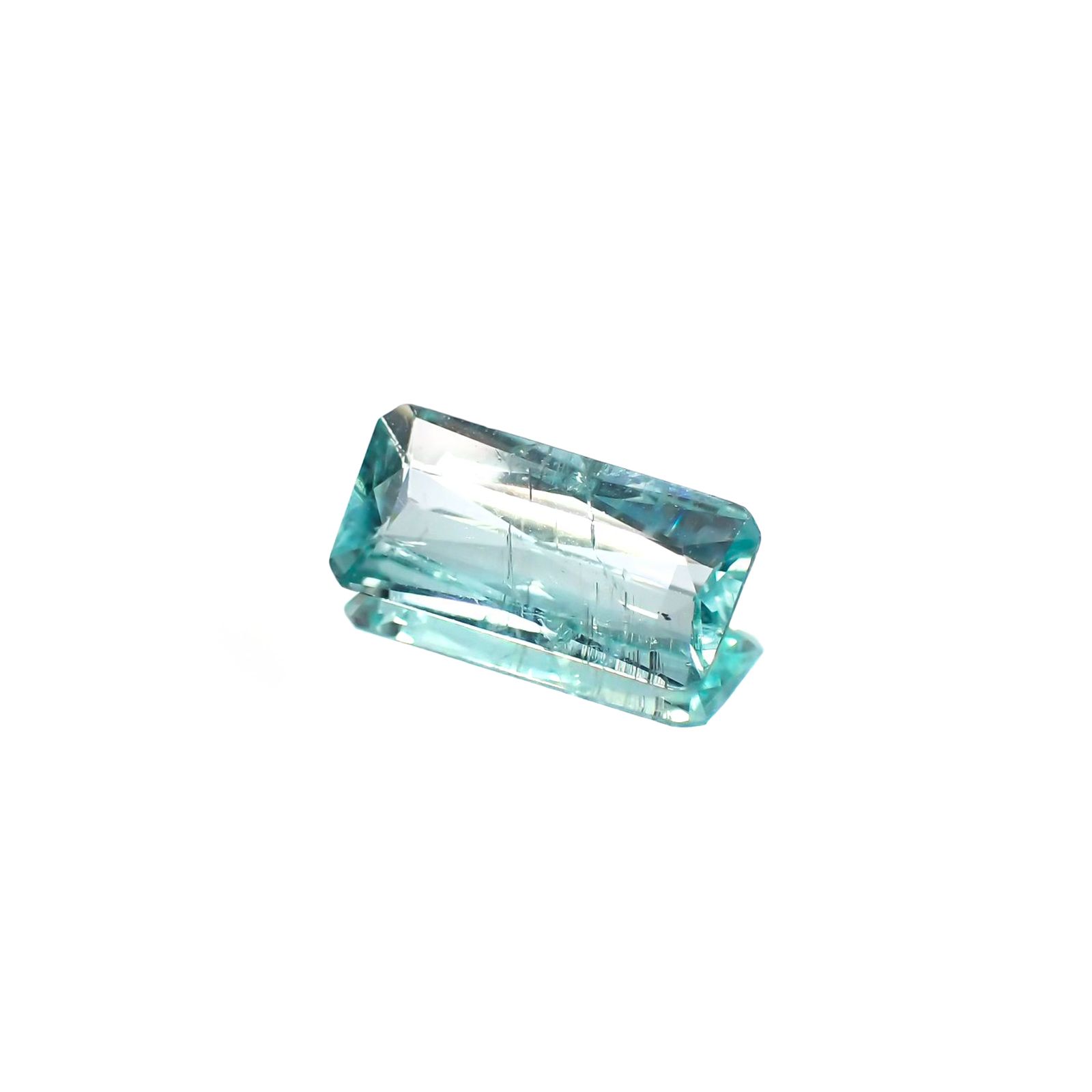 パライバトルマリン(宝石名トルマリン/別名パライバ・トルマリン) モザンビーク産 ソ付(宝貴協) 1.787ct / 12.7×6.1mm前後 [210711658]