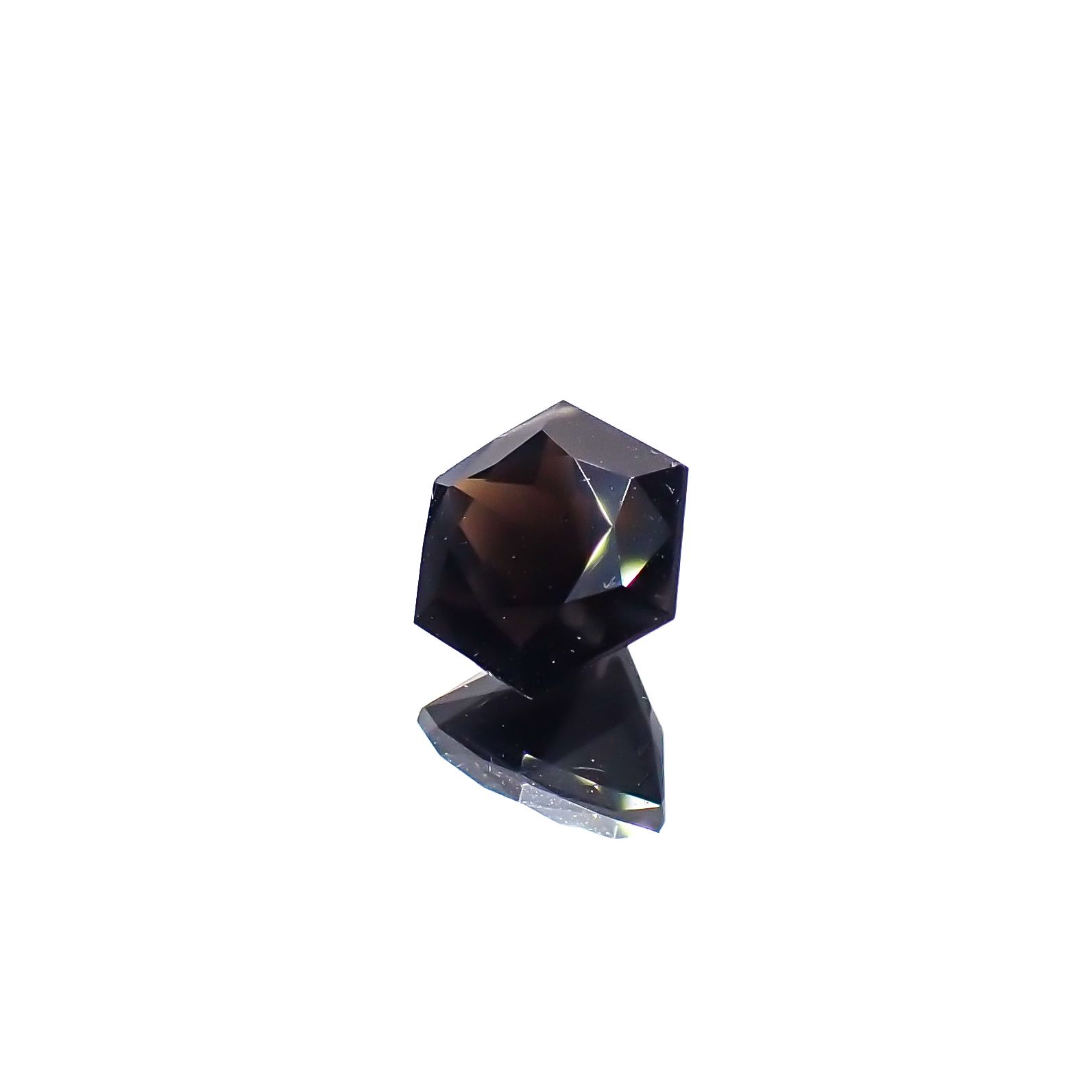 ◇ヘキサゴンカット◇モリオン チベット産 1.97ct[240427365]7.8x7.7mm前後