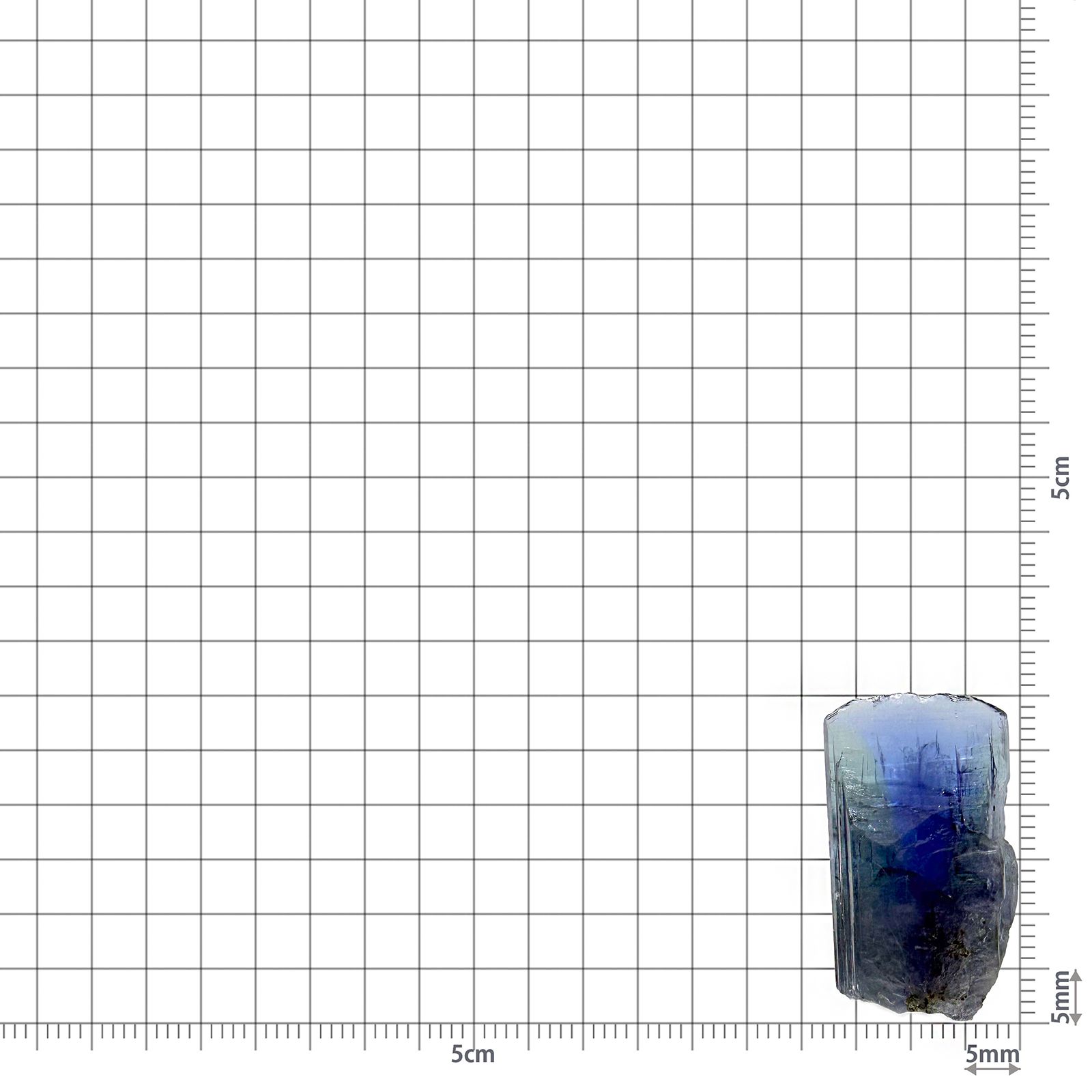 バイカラータンザナイト原石 タンザニア産 アクリル台座付き 50.31ct(10.06g) / 10.5x16.7x30.1mm前後 [260632369]