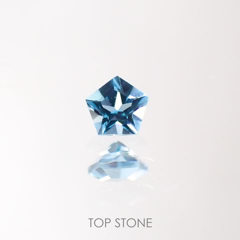 ◇ペンタゴンカット◇スイスブルートパーズ(宝石名ブルー・トパーズ)ブラジル産 0.12ct 識別済[220113907]3x3.1mm前後