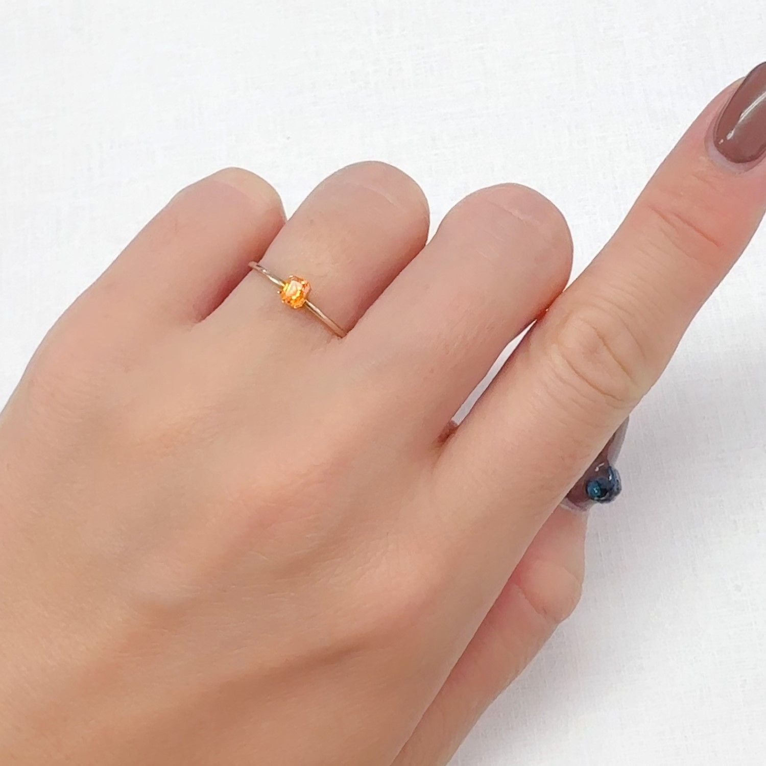 マンダリンガーネット マダガスカル産 0.35ct[240628224]3.7x3.1mm前後
