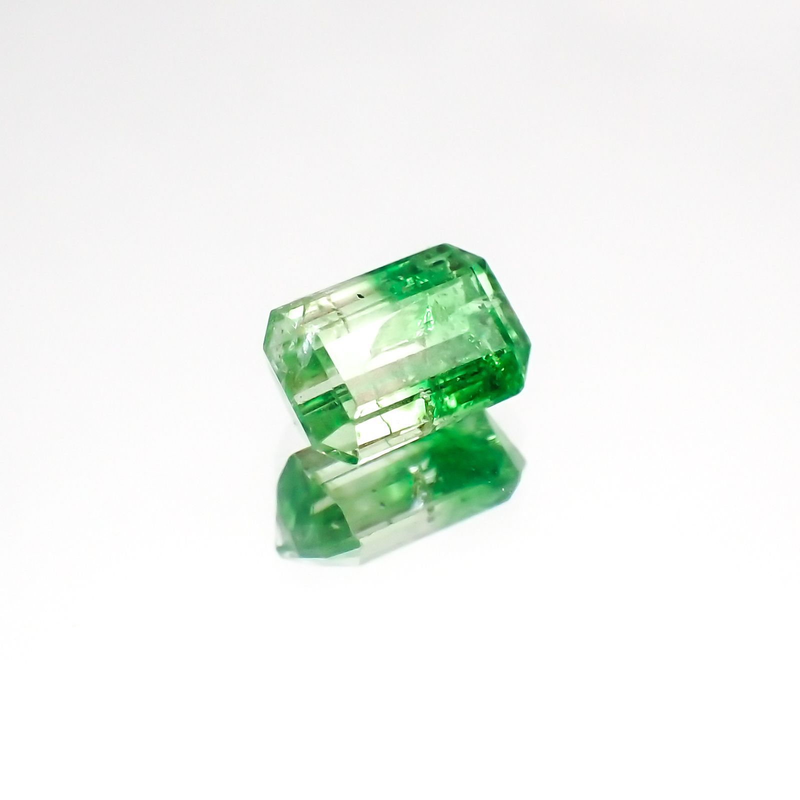 バイカラーツァボライト(宝石名グリーン グロッシュラー・ガーネット)タンザニア産 1.00ct 識別済[231124259]6.6x4.3mm前後