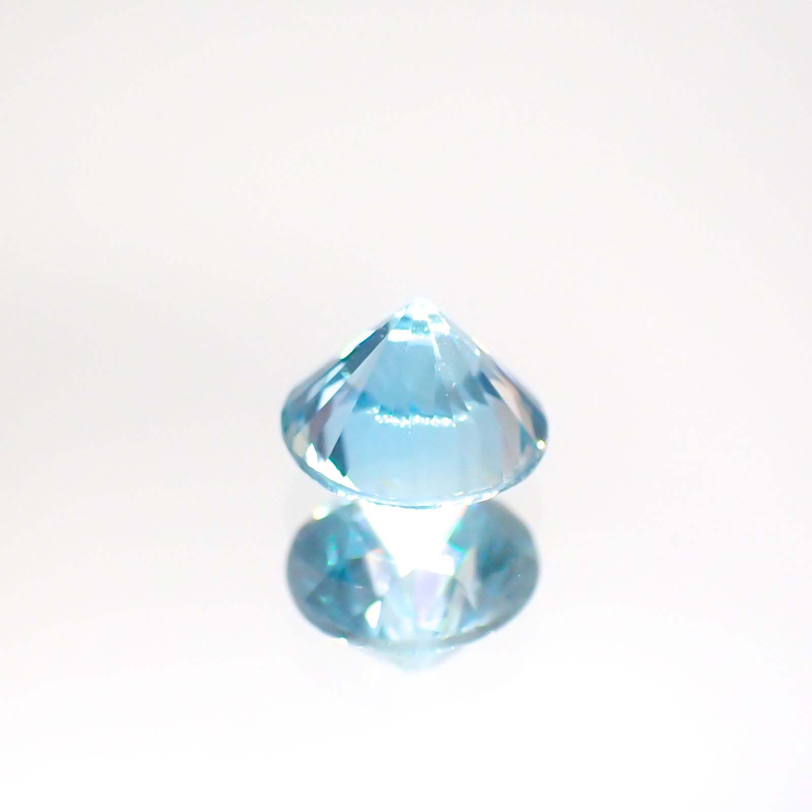ブルージルコン(宝石名ジルコン) カンボジア産ス 1.25ct 識別済[211013438]5.9×5.8mm前後