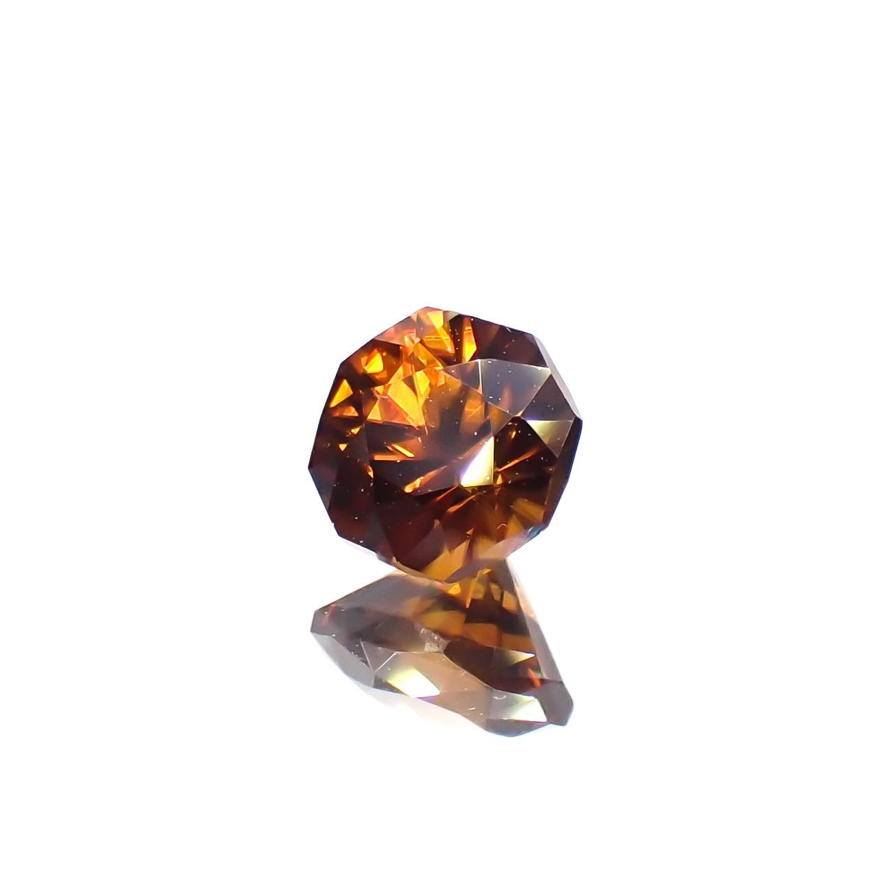 ◇オクタゴンカット◇オレンジジルコン(宝石名ジルコン)スリランカ/カンボジア産 0.87ct 識別済[230220702]5x4.9mm前後