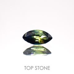 バイカラーサファイア(宝石名サファイア)マダガスカル/オーストラリア産 0.42ct 識別済[220114845]6.5x3.3mm前後