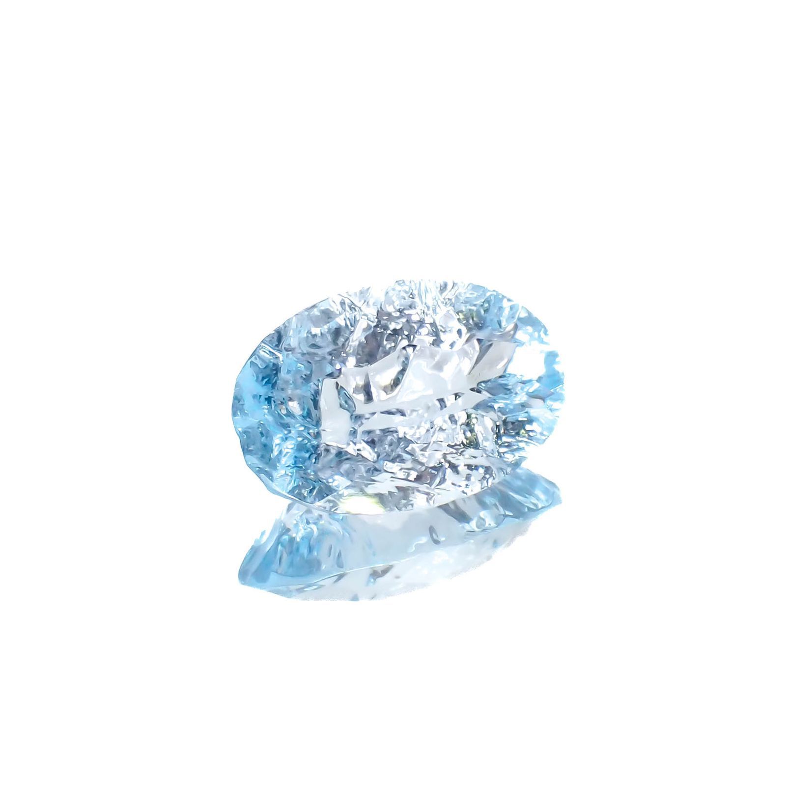 ◇カスタムカット◇ブルートパーズ ブラジル産 3.58ct[221219337]12x8.1mm前後