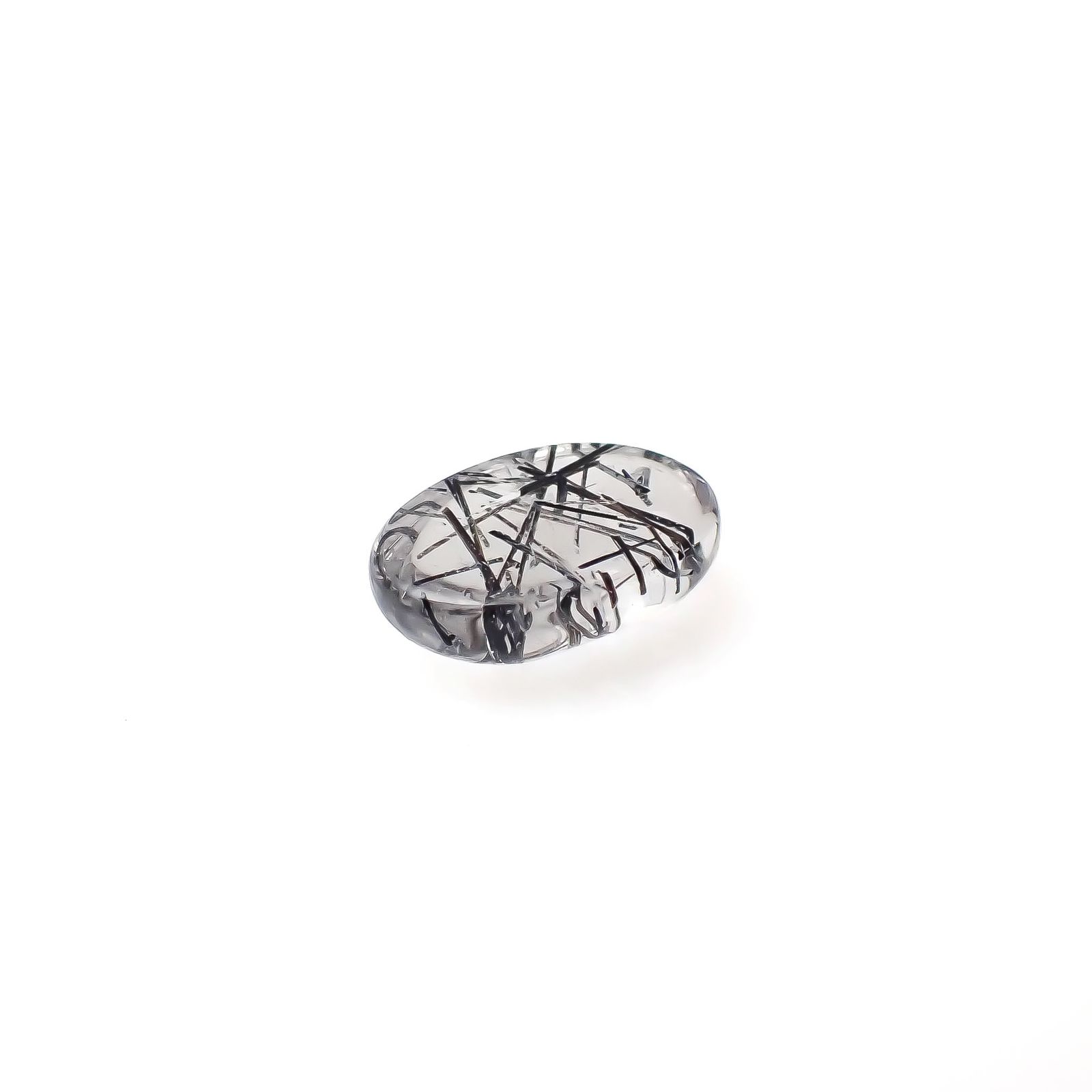 ブラックトルマリンインクォーツ ブラジル産 4.18ct[240427062]13.2x8.4mm前後