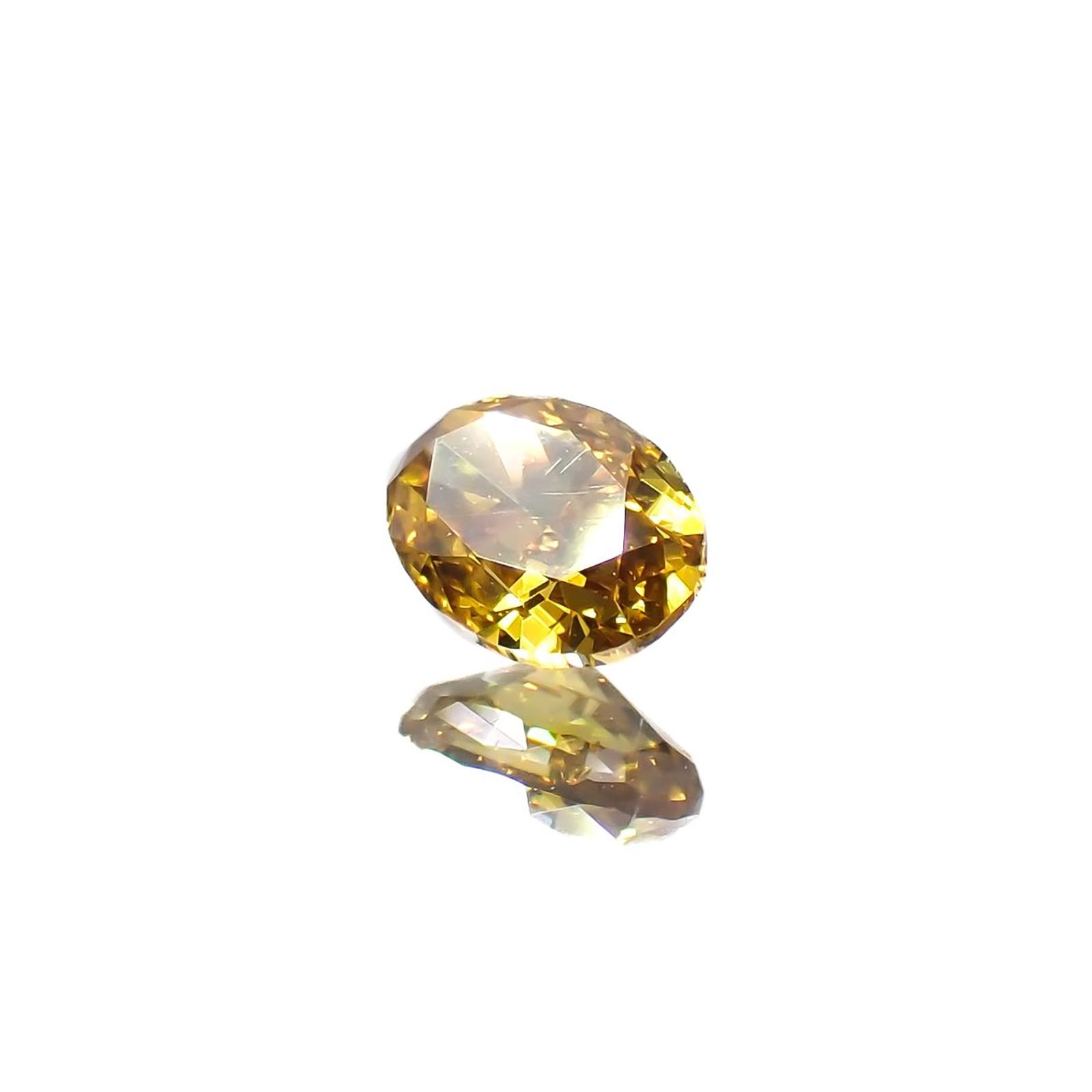 イエローダイヤモンド SI-1 | FANCY DEEP BROWNISH ORANGY YELLOW(宝石名ダイアモンド) ソ付(CGL) 0.257ct / 4.46x3.35mm前後 [240125397]