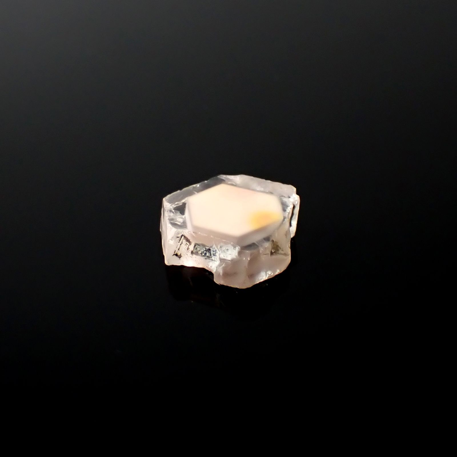 ファントムクォーツ 原石スライス ブラジル産 3.78ct [250330074]10.7x11.5mm前後