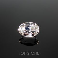 カラーレススポジュミン(宝石名ホワイト・スポジュミン) ブラジル産 1.19ct 識別済[210812621]7×5.1mm前後