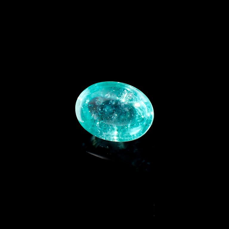 パライバトルマリン(宝石名トルマリン/別名パライバ・トルマリン)ブラジル・キントス鉱山産 2.925ct ソ付(宝貴協)[221018758]10.1x7.2mm前後
