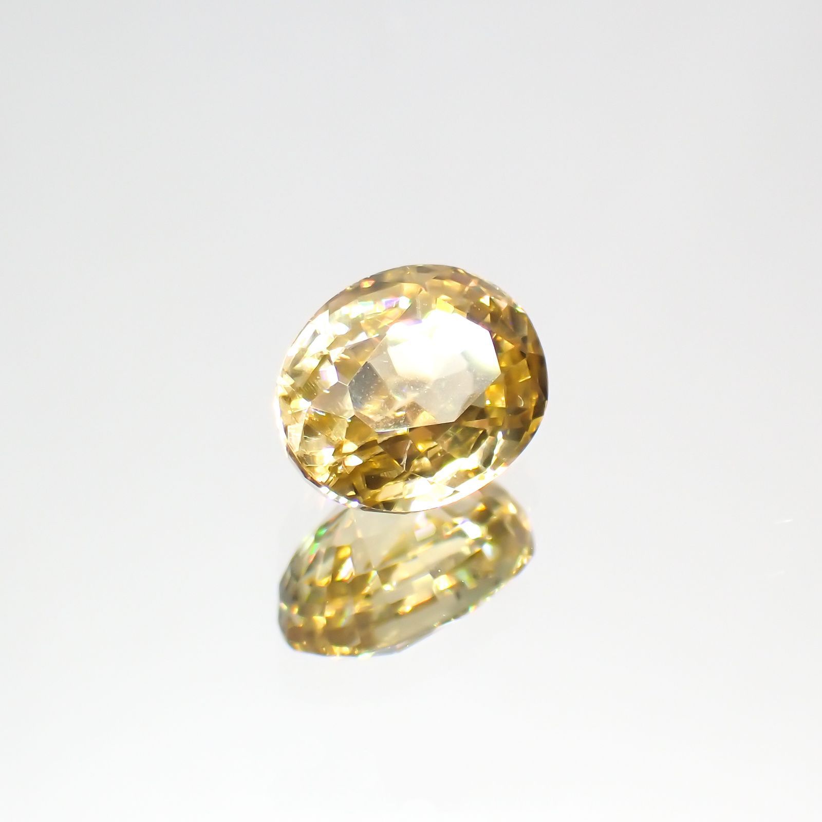 イエロージルコン(宝石名ジルコン)スリランカ/カンボジア産 1.76ct 識別済[230823198]7.2x5.8mm前後