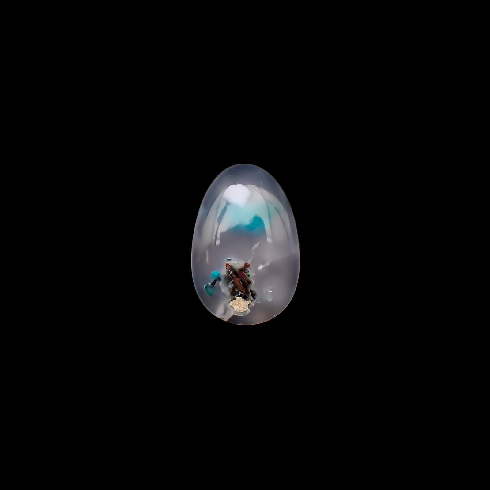 コッパークリソコラインカルセドニー インドネシア産 16.09ct / 23.6x15.9mm前後 [260932802]