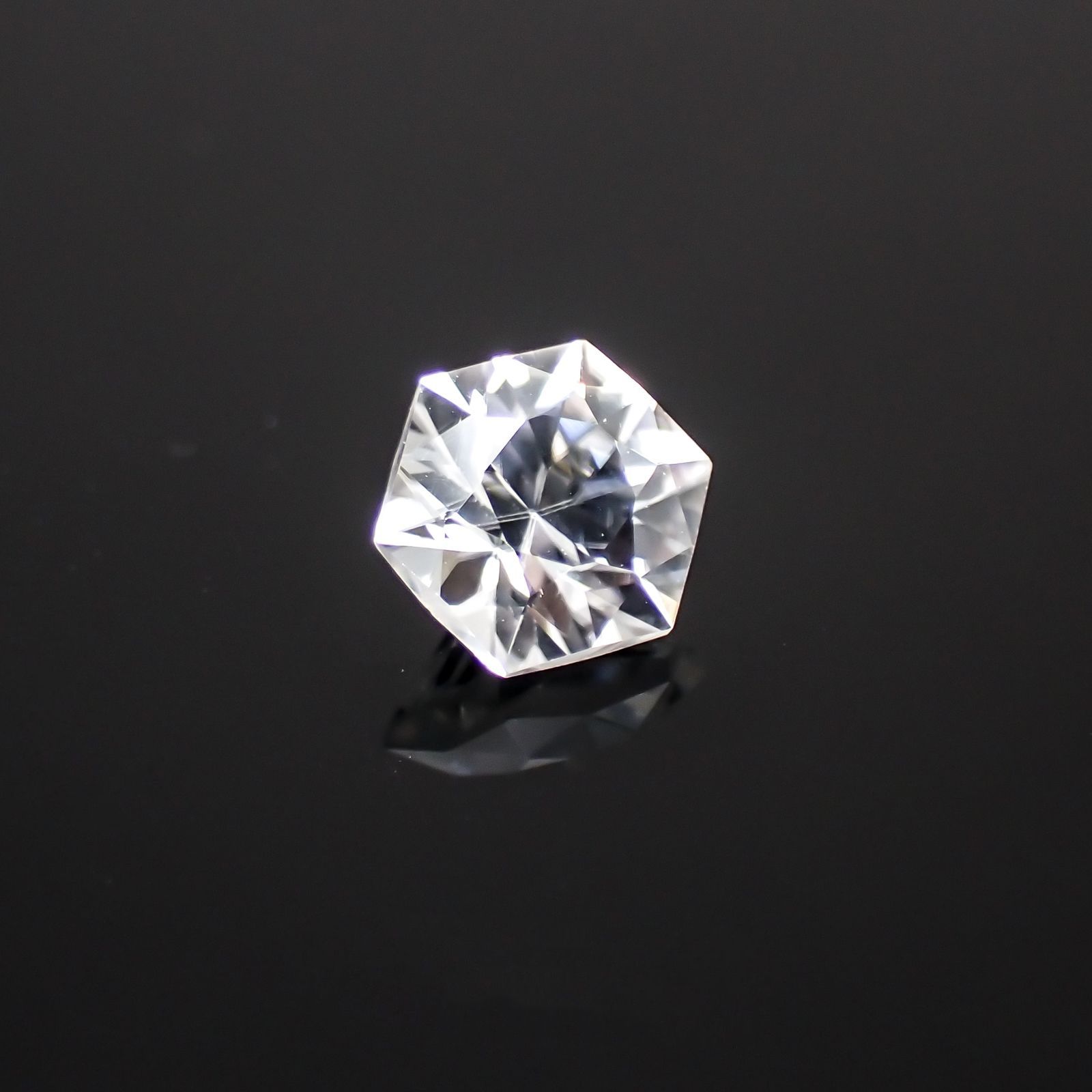 専用JE239★高級 ジルコン1.73ct ダイヤ K18 ヘッド CGLソ付 ◇ヘキサゴンカット◇カラーレスジルコン(宝石名ジルコン