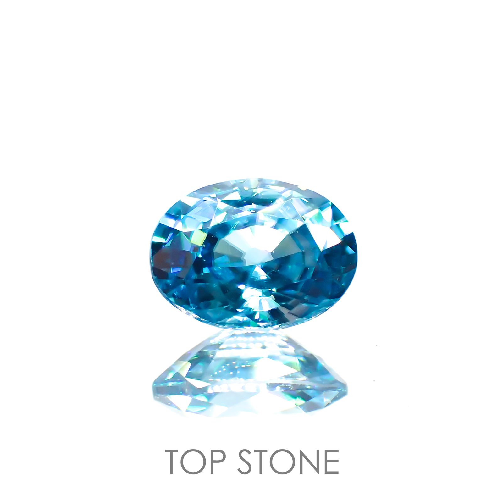 ブルージルコン(宝石名ジルコン) カンボジア産 1.85ct 識別済[20063297]7.9×6mm前後