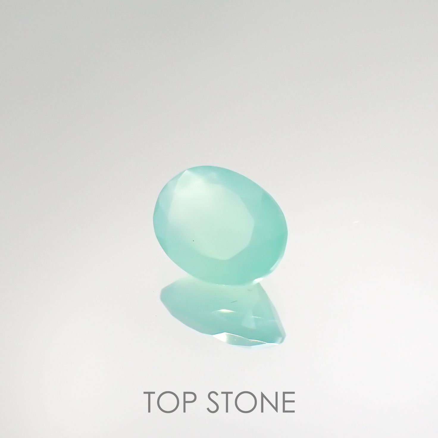 アクアプレーズ(宝石名ブルー グリーン・カルセドニー) 南アフリカ産 1.18ct 識別済[210812351]8.2×6.1mm前後